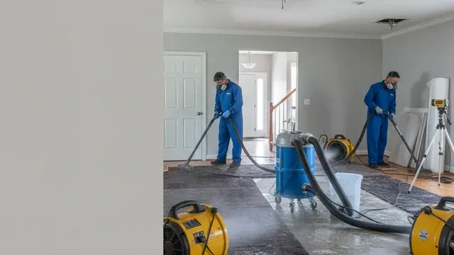 Water damage restoration crew working in a Hanover, MD home
