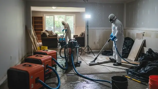 Flood cleanup scene illustrating outside-water flood damage in Baltimore