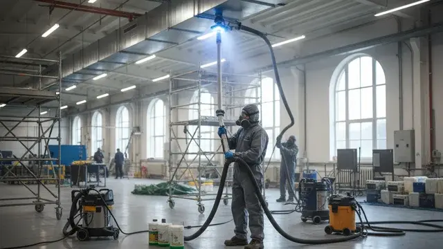 New Beginnings Restoration of Baltimore crew performing water damage restoration in a large Baltimore property