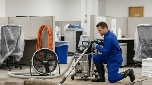 Carpet water damage extraction in a Baltimore commercial space