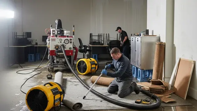 Carpet and pad drying after water damage in Baltimore
