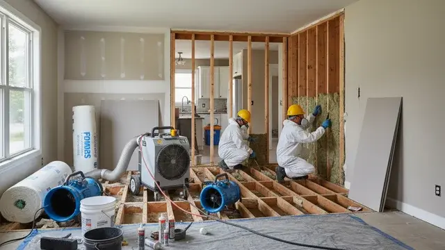 Reconstruction and rebuild crew after water damage in a Baltimore home