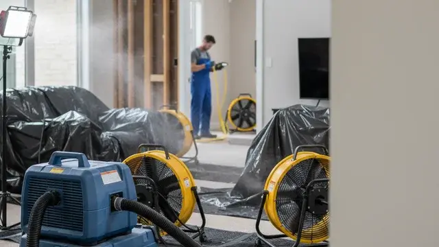 LGR dehumidifier and structural drying setup in a Baltimore home